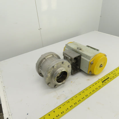 Sonic Torque Pneumatic Valve Actuator With Sharpe CF3M 3" Stainless Ball Valve