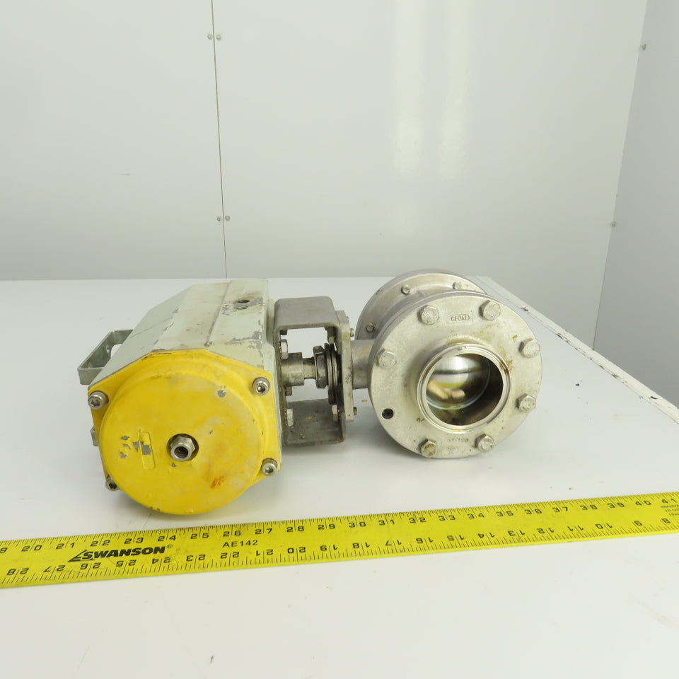 Sonic Torque Pneumatic Valve Actuator With Sharpe CF3M 3" Stainless Ball Valve