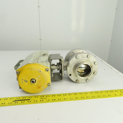 Sonic Torque Pneumatic Valve Actuator With Sharpe CF3M 3" Stainless Ball Valve