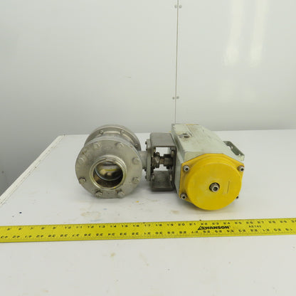 Sonic Torque Pneumatic Valve Actuator With Sharpe CF3M 3" Stainless Ball Valve