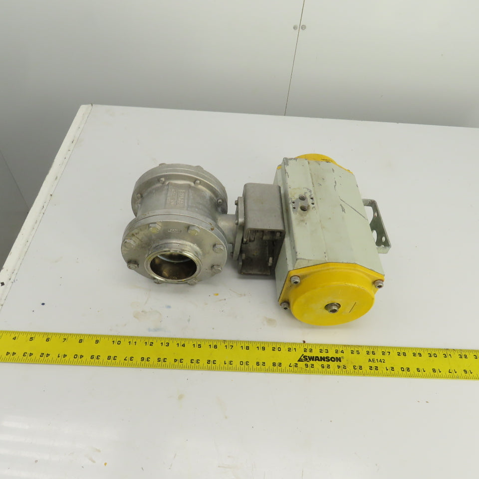 Sonic Torque Pneumatic Valve Actuator With Sharpe CF3M 3" Stainless Ball Valve