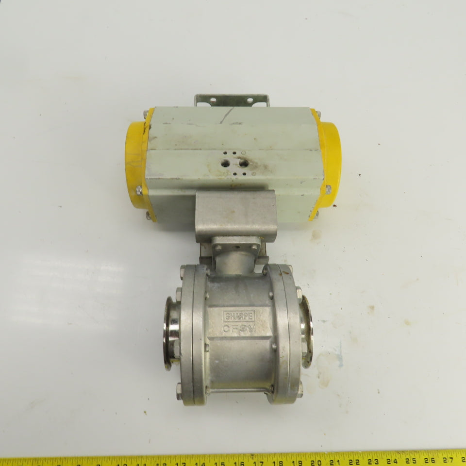 Sonic Torque Pneumatic Valve Actuator With Sharpe CF3M 3" Stainless Ball Valve