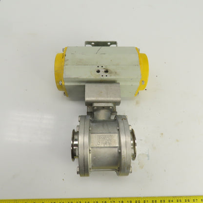 Sonic Torque Pneumatic Valve Actuator With Sharpe CF3M 3" Stainless Ball Valve