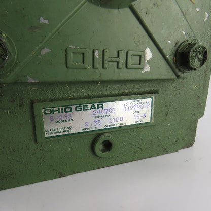 Ohio S-262 15:1 Ratio Left Hand Gearbox Reducer 2.33HP 1120 Torq Lb
