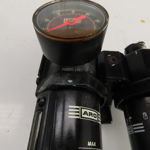 ARO Compressed Air Filter Regulator Lubricator FRL 150PSI 3/8" x 1/2" NPT