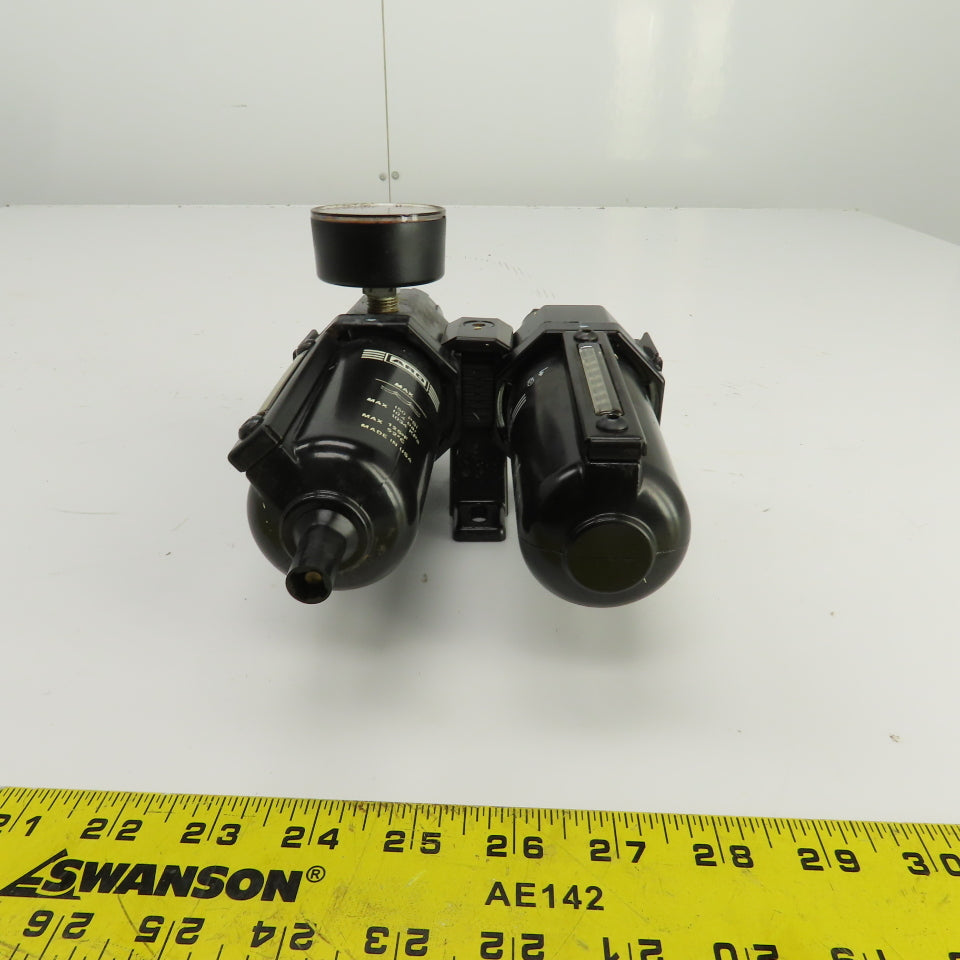 ARO Compressed Air Filter Regulator Lubricator FRL 150PSI 3/8" x 1/2" NPT