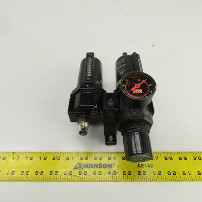 ARO Compressed Air Filter Regulator Lubricator FRL 150PSI 3/8" x 1/2" NPT