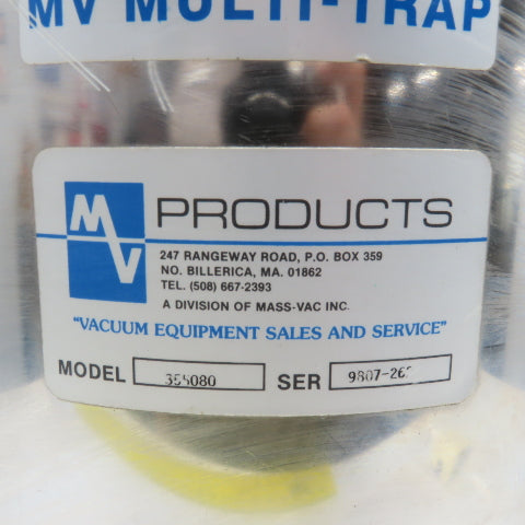 MV Products 355080 MV Multi-Trap Vacuum Inlet Or Exhaust Trap 3" W/ Filters