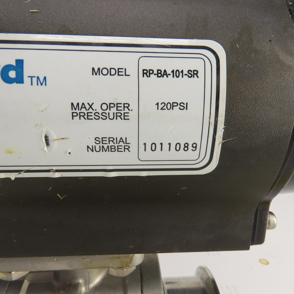 Bradford RP-BA-101-SR Pneumatic Actuator 120PSI 2" Stainless Ball Valve CF8H