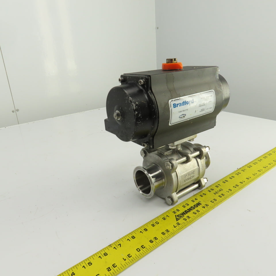 Bradford RP-BA-101-SR Pneumatic Actuator 120PSI 2" Stainless Ball Valve CF8H