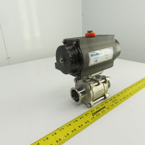 Bradford RP-BA-101-SR Pneumatic Actuator 120PSI 2" Stainless Ball Valve CF8H
