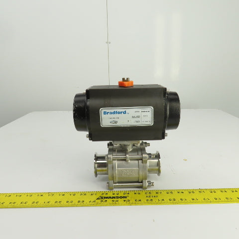 Bradford RP-BA-101-SR Pneumatic Actuator 120PSI 2" Stainless Ball Valve CF8H