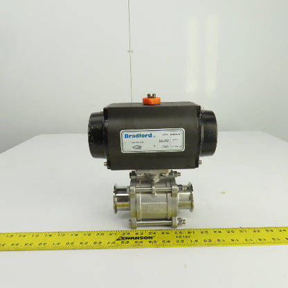 Bradford RP-BA-101-SR Pneumatic Actuator 120PSI 2" Stainless Ball Valve CF8H