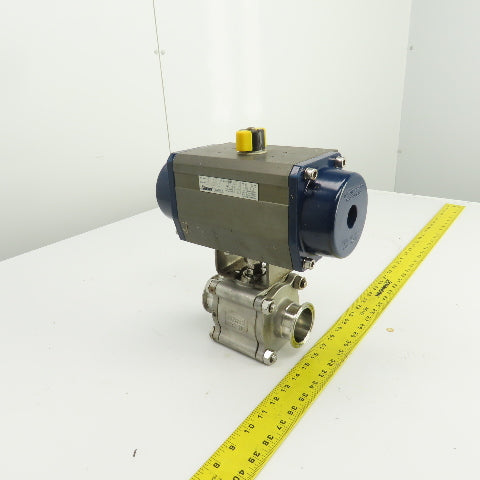 Sharpe SP100N Pneumatic Valve Actuator 145PSI 2" Stainless Steel Ball Valve CF3M