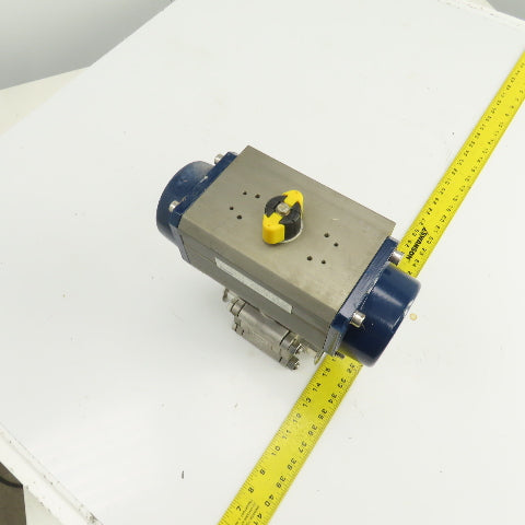 Sharpe SP100N Pneumatic Valve Actuator 145PSI 2" Stainless Steel Ball Valve CF3M