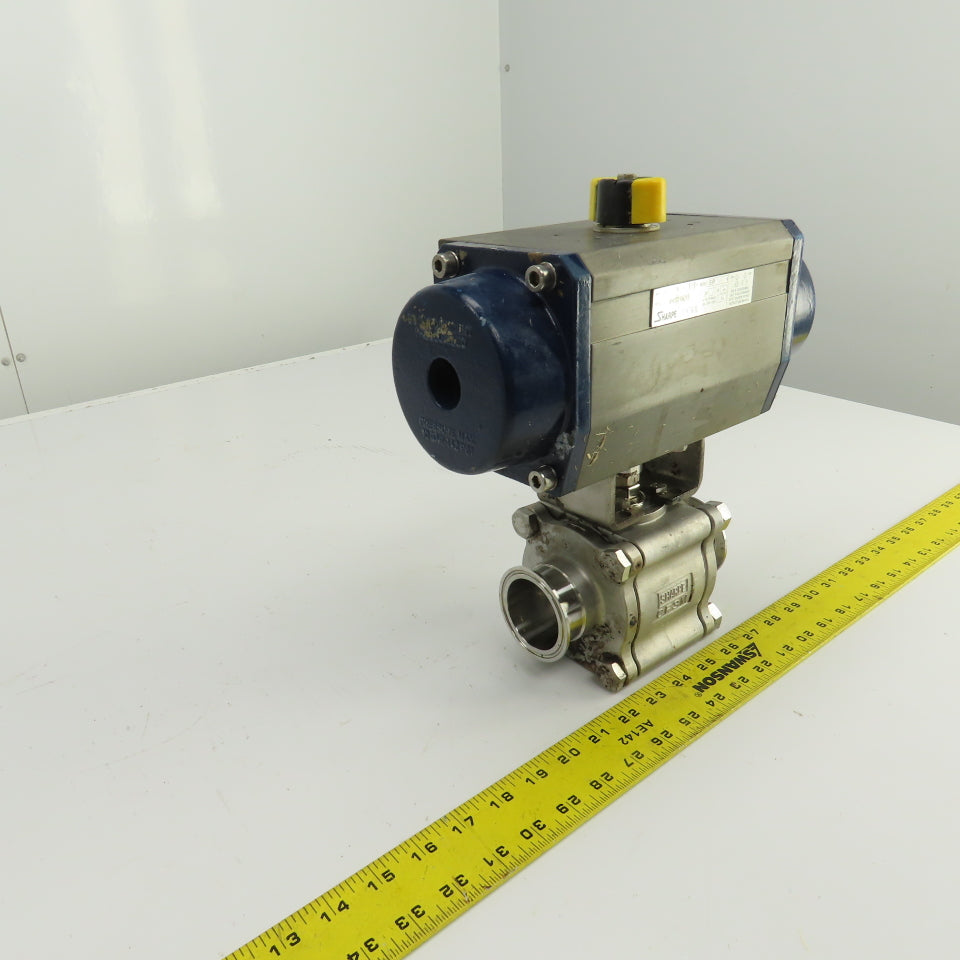 Sharpe SP100N Pneumatic Valve Actuator 145PSI 2" Stainless Steel Ball Valve CF3M