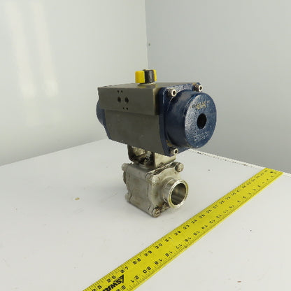 Sharpe SP100N Pneumatic Valve Actuator 145PSI 2" Stainless Steel Ball Valve CF3M