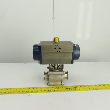 Sharpe SP100N Pneumatic Valve Actuator 145PSI 2" Stainless Steel Ball Valve CF3M