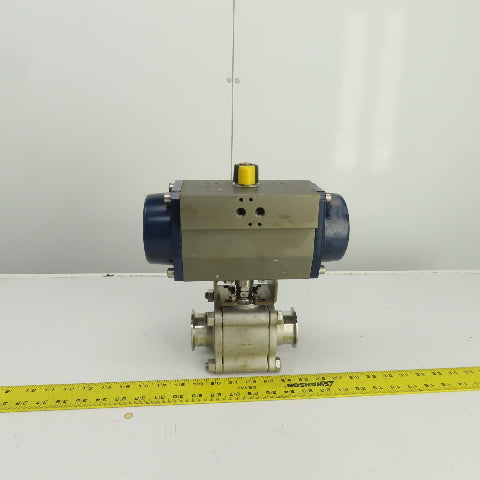 Sharpe SP100N Pneumatic Valve Actuator 145PSI 2" Stainless Steel Ball Valve CF3M