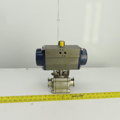 Sharpe SP100N Pneumatic Valve Actuator 145PSI 2" Stainless Steel Ball Valve CF3M