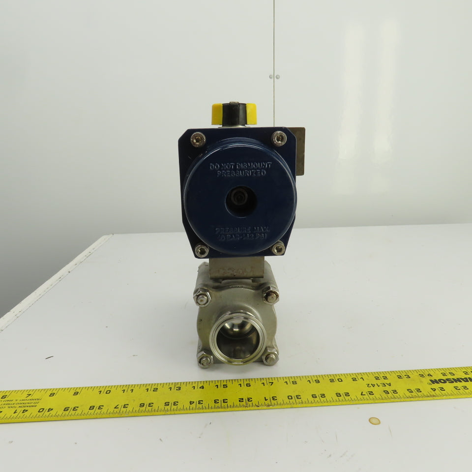 Sharpe SP100N Pneumatic Valve Actuator 145PSI 2" Stainless Steel Ball Valve CF3M