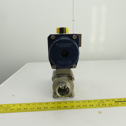 Sharpe SP100N Pneumatic Valve Actuator 145PSI 2" Stainless Steel Ball Valve CF3M