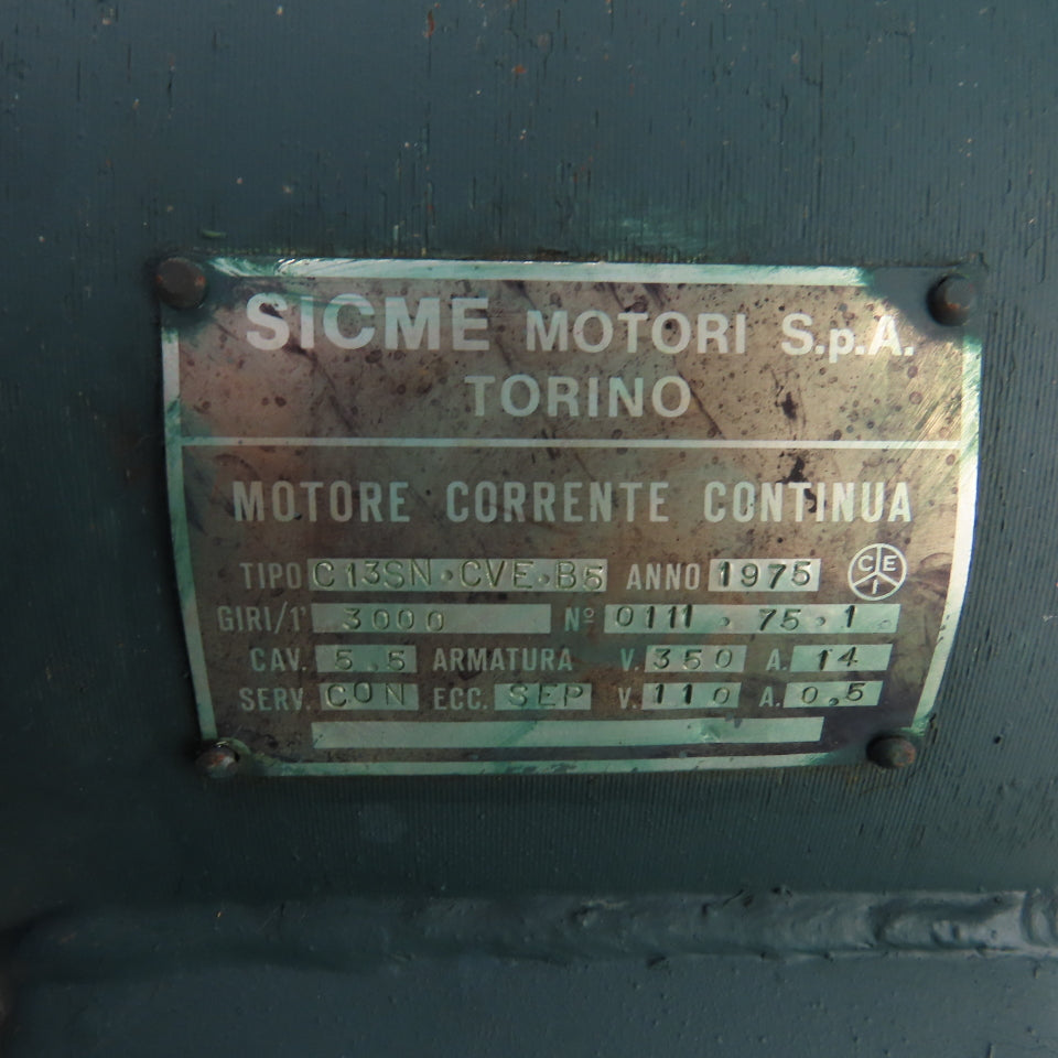 Sicme C13SN.CVE.B5 5.5 CAV DC Electric Motor 3000RPM 350VDC 5.5 CAV