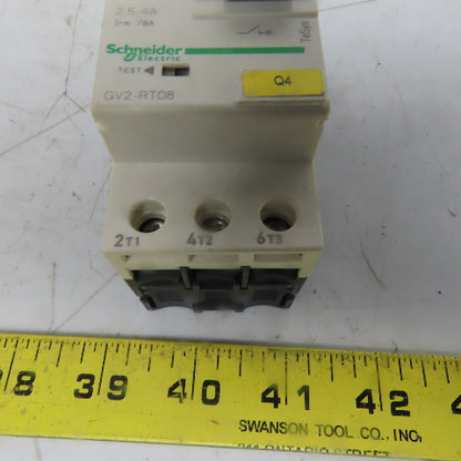 Schneider Electric GV2-RT08 Manual Motor Starter 3 Pole 600V 2Hp 2.5-4A Overload