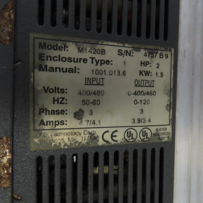AC Tech M1420B MC Series Intelligent AC Drive 2HP 1.5kW 400/480V Input 3PH