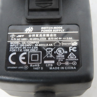 Jet 3A-122WP05 Shuko Male Power Supply Input 100-240V 50-60Hx Out Put 5V 2A