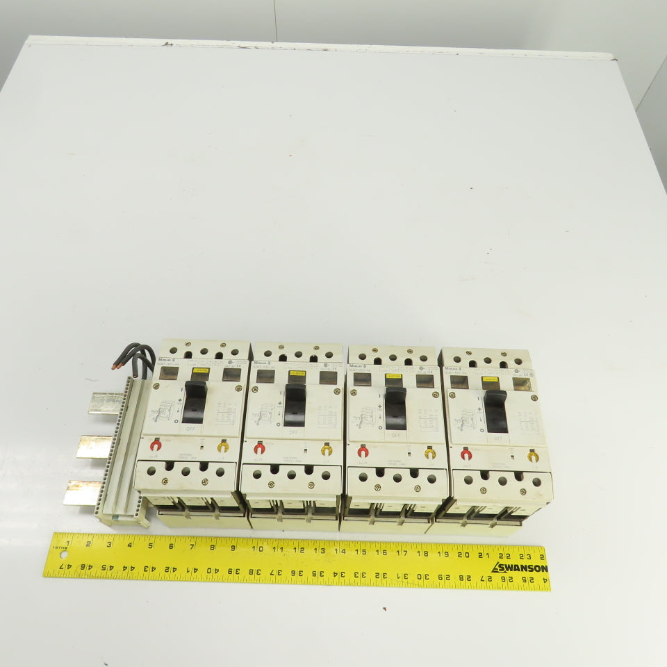 Moeller NZM7-63S-NA Busbar Mounted Breaker Assembly (3) 63A (1) 40 Amp Lot Of 4