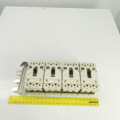 Moeller NZM7-63S-NA Busbar Mounted Breaker Assembly (3) 63A (1) 40 Amp Lot Of 4