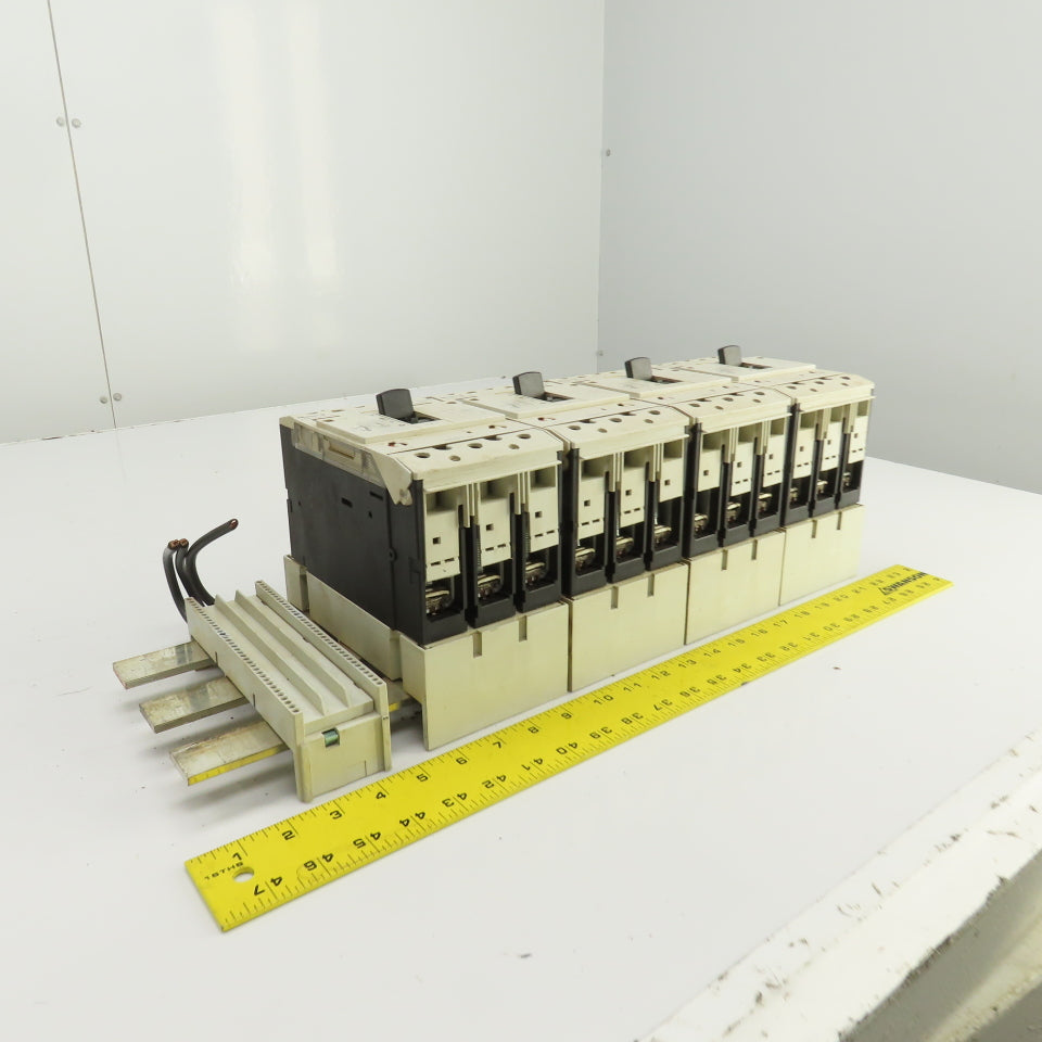 Moeller NZM7-63S-NA Busbar Mounted Breaker Assembly (3) 63A (1) 40 Amp Lot Of 4
