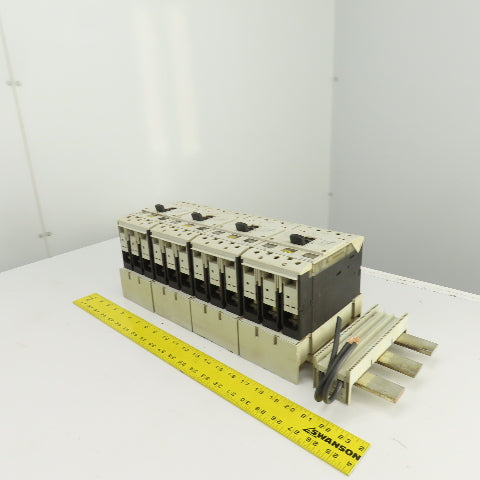 Moeller NZM7-63S-NA Busbar Mounted Breaker Assembly (3) 63A (1) 40 Amp Lot Of 4