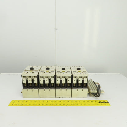 Moeller NZM7-63S-NA Busbar Mounted Breaker Assembly (3) 63A (1) 40 Amp Lot Of 4