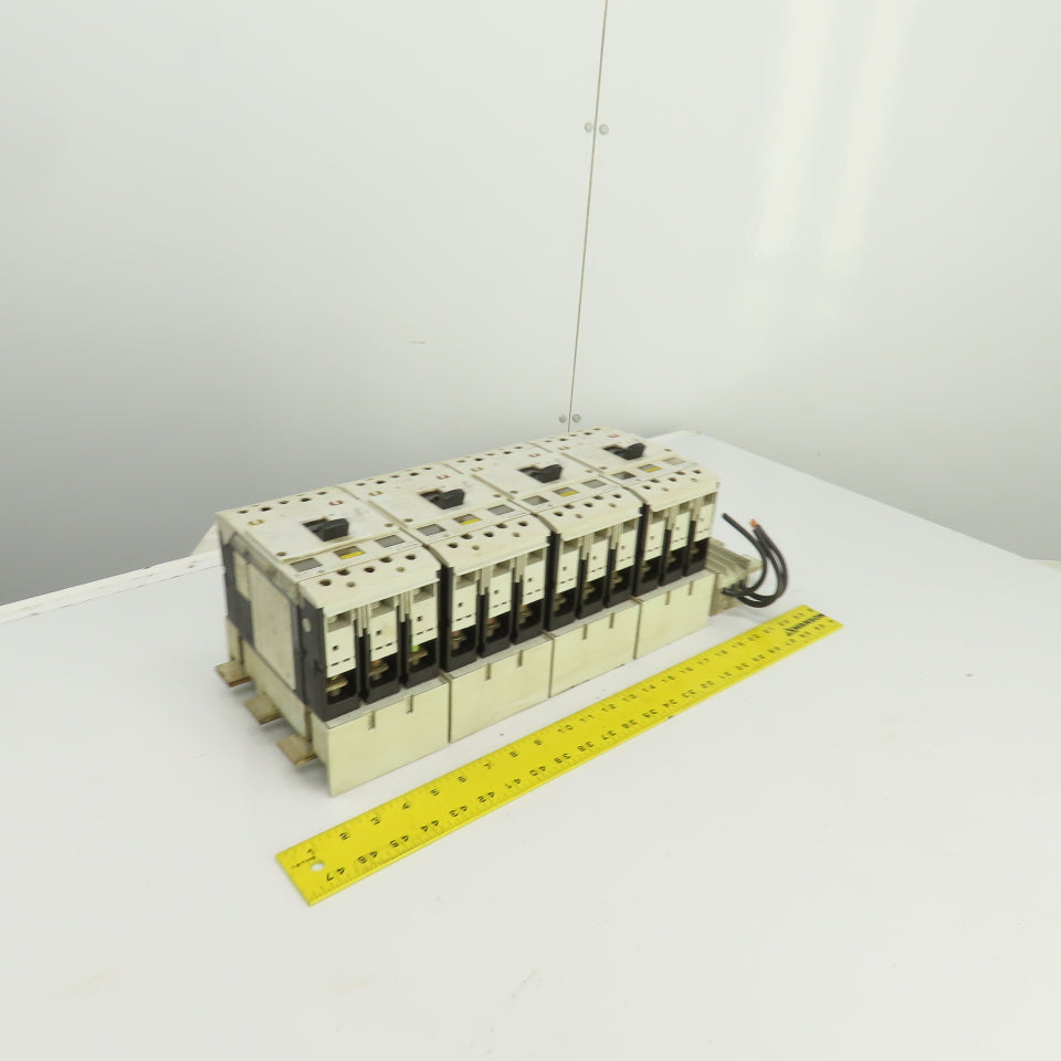 Moeller NZM7-63S-NA Busbar Mounted Breaker Assembly (3) 63A (1) 40 Amp Lot Of 4