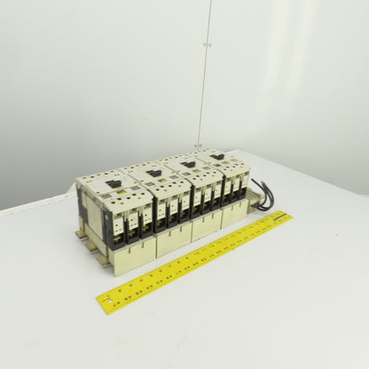 Moeller NZM7-63S-NA Busbar Mounted Breaker Assembly (3) 63A (1) 40 Amp Lot Of 4