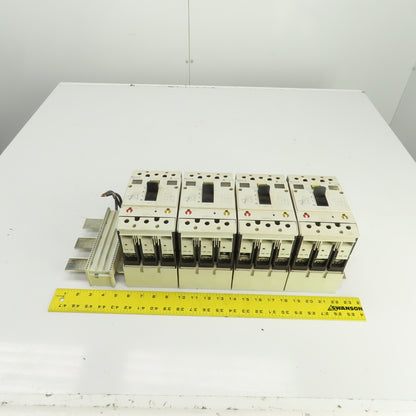 Moeller NZM7-63S-NA Busbar Mounted Breaker Assembly (3) 63A (1) 40 Amp Lot Of 4