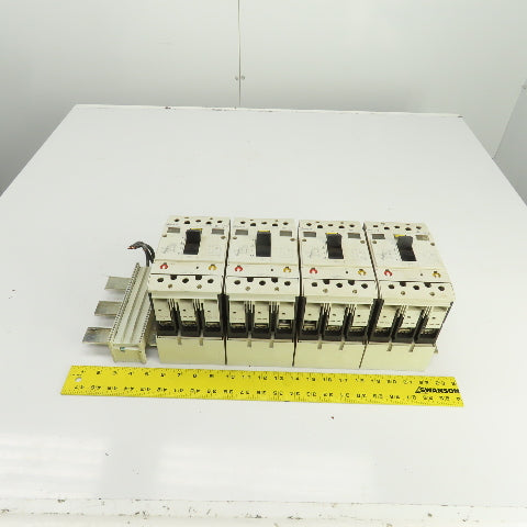Moeller NZM7-63S-NA Busbar Mounted Breaker Assembly (3) 63A (1) 40 Amp Lot Of 4