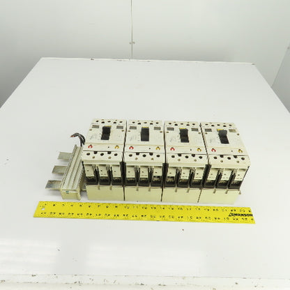 Moeller NZM7-63S-NA Busbar Mounted Breaker Assembly (3) 63A (1) 40 Amp Lot Of 4