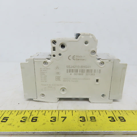 Siemens 5SJ4210-8HG41 Circuit Breaker 2-Pole 400V 10A AWG14-AWG 4