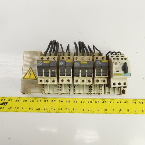Wohner AES 3x38 Busbar Mounted Fuse Holders & 1 Breaker 1.6A 600V