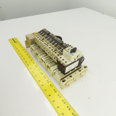 Wohner AES 3x38 Busbar Mounted Fuse Holders & 1 Breaker 1.6A 600V