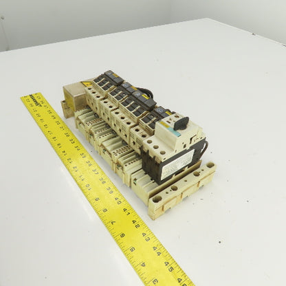 Wohner AES 3x38 Busbar Mounted Fuse Holders & 1 Breaker 1.6A 600V