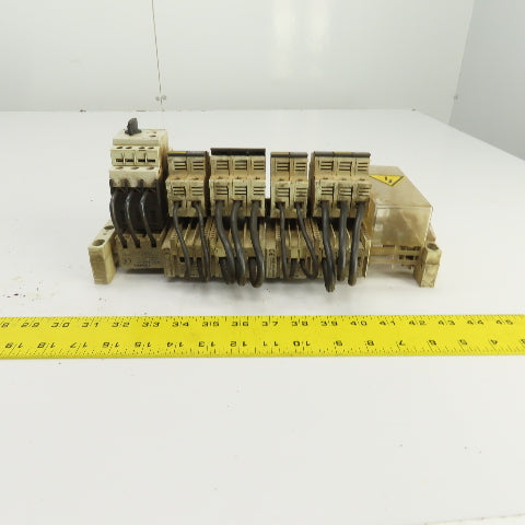 Wohner AES 3x38 Busbar Mounted Fuse Holders & 1 Breaker 1.6A 600V