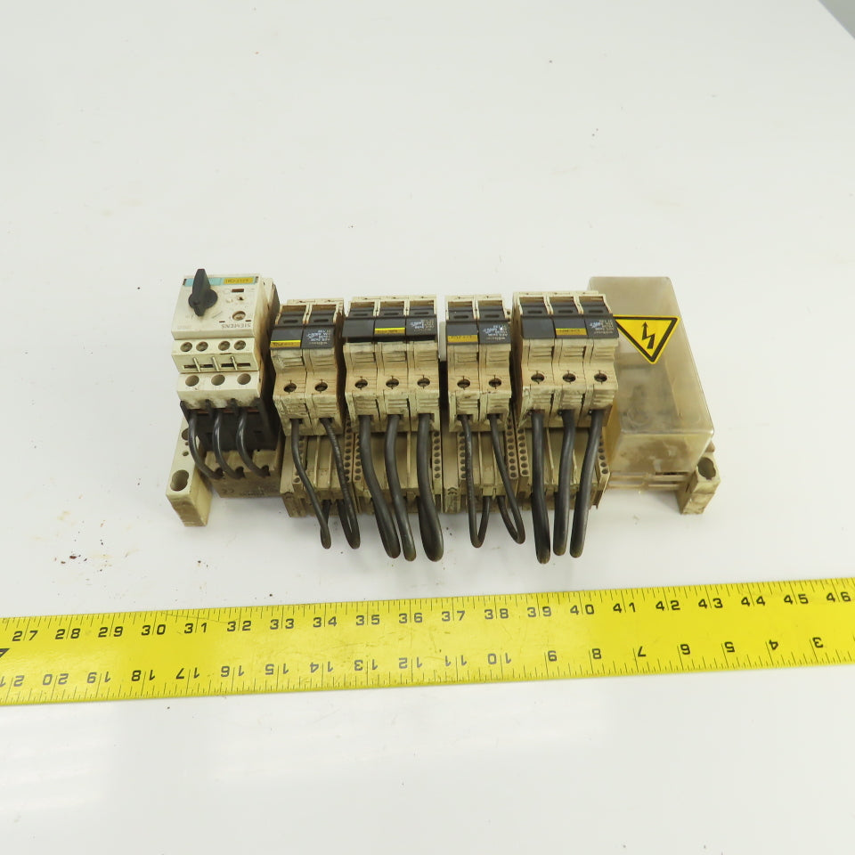 Wohner AES 3x38 Busbar Mounted Fuse Holders & 1 Breaker 1.6A 600V