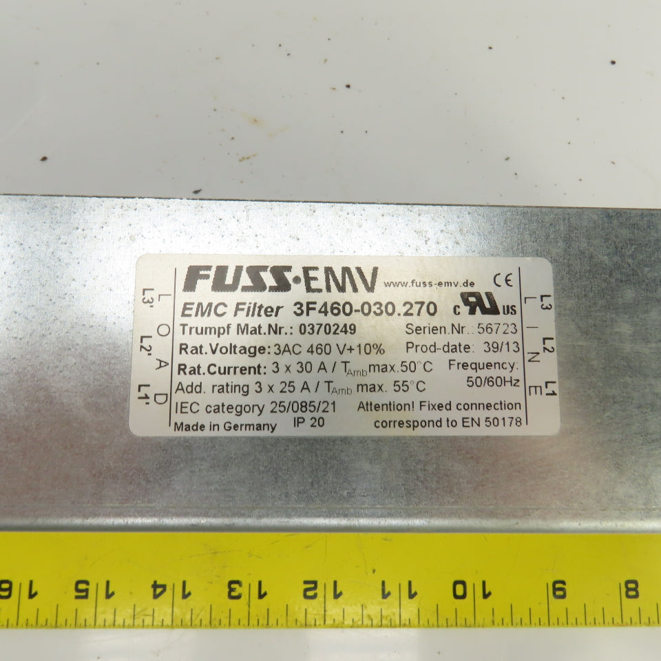 Fuss 3F460-030.270 Trumpf Nr. 0370249 EMC Filter 3AC 460V