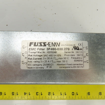 Fuss 3F460-030.270 Trumpf Nr. 0370249 EMC Filter 3AC 460V