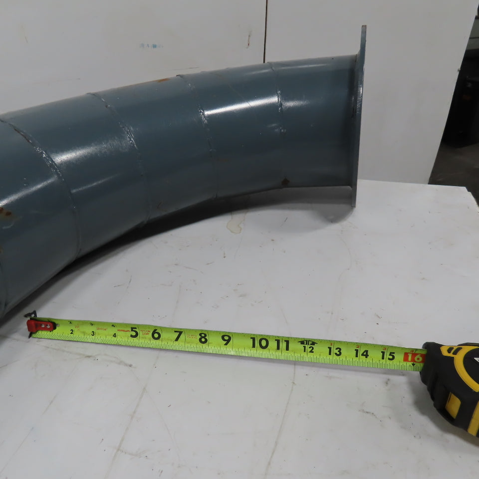 8" x 7" Reduced Rigid Welded Seam Flange Mount Duct 90° Elbow 24" Run 13" Drop