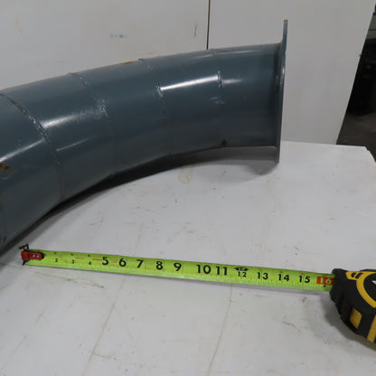 8" x 7" Reduced Rigid Welded Seam Flange Mount Duct 90° Elbow 24" Run 13" Drop
